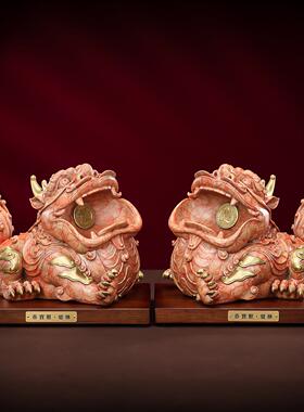 彩铜《吞宝兽之貔貅》吞金兽摆件客厅玄关办公室前台装饰品礼品