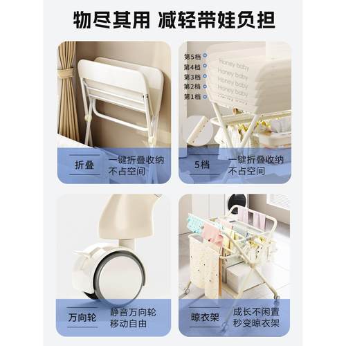 尿布台婴儿护理台新生儿换尿布抚触洗澡全包围护理台多功能可折叠 - 图3
