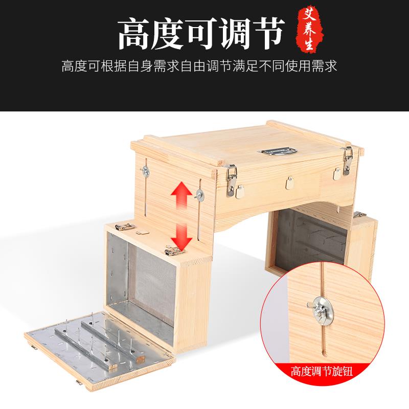 艾灸盒升降实木制通用艾灸箱随身灸多功能腰腹背部全身家用悬针灸 - 图0