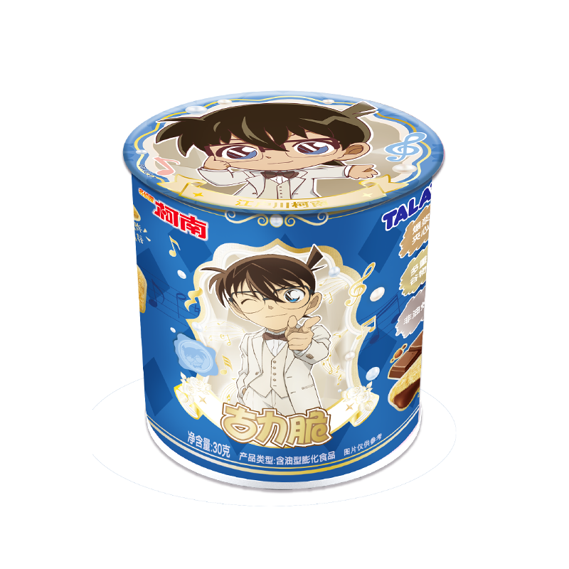 【电影同款】柯南古力脆夹心饼干30g香草巧克力味零食赠磁吸徽章