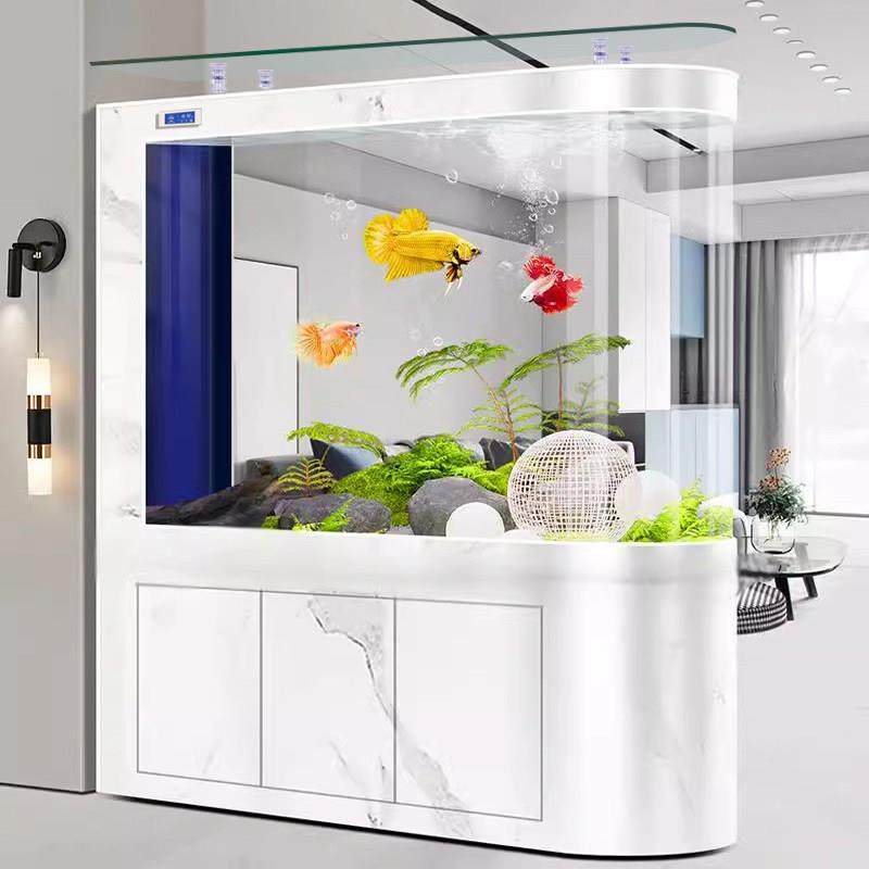 2025子弹头玻璃鱼缸屏风客厅家用大中型生态底过滤落地免换水族箱,淘宝优惠券,粉丝福利购,淘宝优惠卷