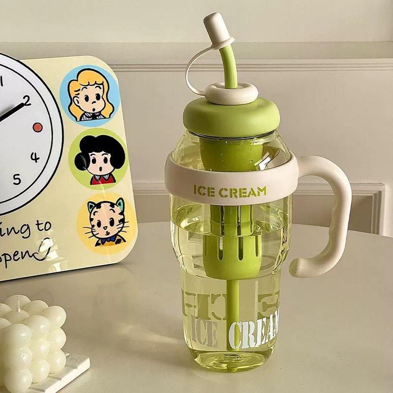 大容量水杯女生冰霸吸管杯2025新款高颜值学生夏天茶水分离杯子 - 图0