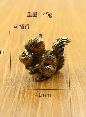 新款黄铜虎苻家居办公桌面小摆件创意DIY茶宠镇纸手把件礼品