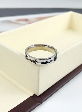 花京远男生钛钢古风龙纹戒指