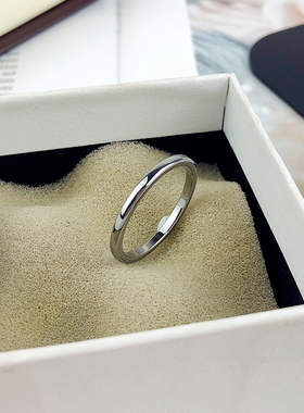 花京远男女款钨金素圈不掉色戒指