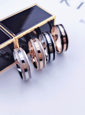 字母ins潮风网红不掉色钛钢戒指