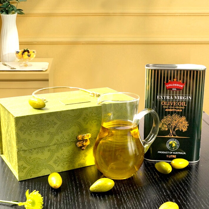【澳洲进口】colossus特级初榨橄榄油食用油低温物理压榨1L礼盒装 - 图0