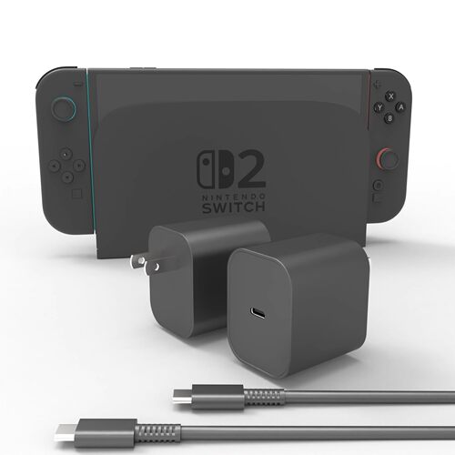 bibuks适用于任天堂Switch2充电器60W快充电源适配器Switch/oled/Lite充电线日版港版国行通用NS2新款配件 - 图2