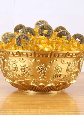 好货聚宝盆黄铜米缸黄铜聚宝盆家用大号新款实心黄铜工艺品摆件一