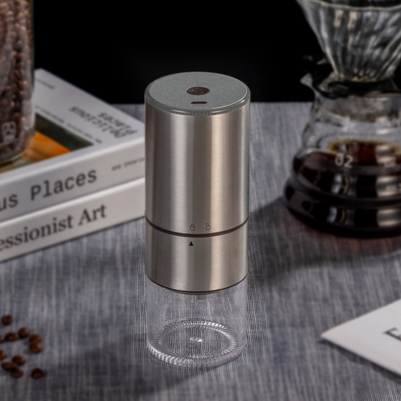 钢芯电动磨豆机意式手冲咖啡自动磨研磨器金属机身水洗磨粉器充电 - 图0