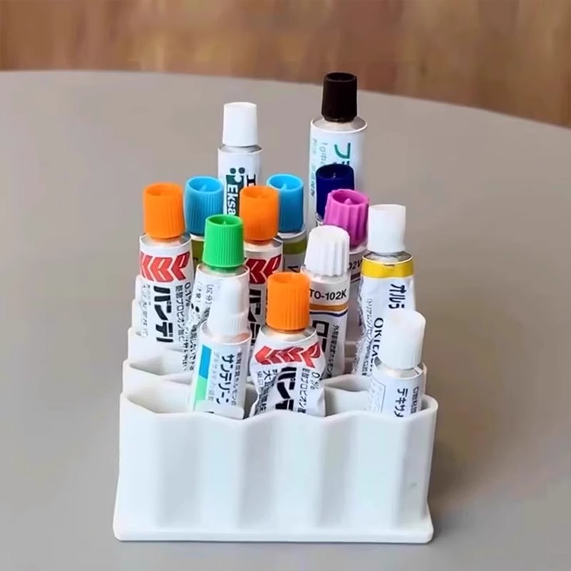 硅胶小样药膏收纳架家用桌面管状软管分类收纳盒化妆品小样收纳架 - 图0