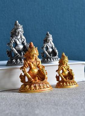 覆古小佛像金银佛祖释迦摩尼阿弥陀佛菩萨小摆件金属彷古坐佛