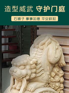 石雕门墩鼓石对白色大理石彷古石鼓家宅石狮子石墩门饰品