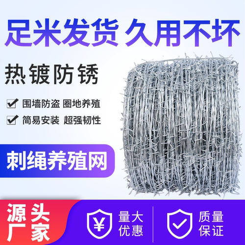 铁丝网围栏钢丝刺绳刺铁丝铁蒺藜隔离护栏网围墙防爬刺防盗刺圈地 - 图2
