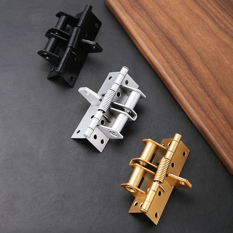 多功能闭门器自动关门合页4寸缓冲装置弹簧隐形铰链90度直角定位 - 图2