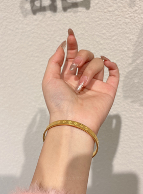 金店同款四叶草金包银手镯女