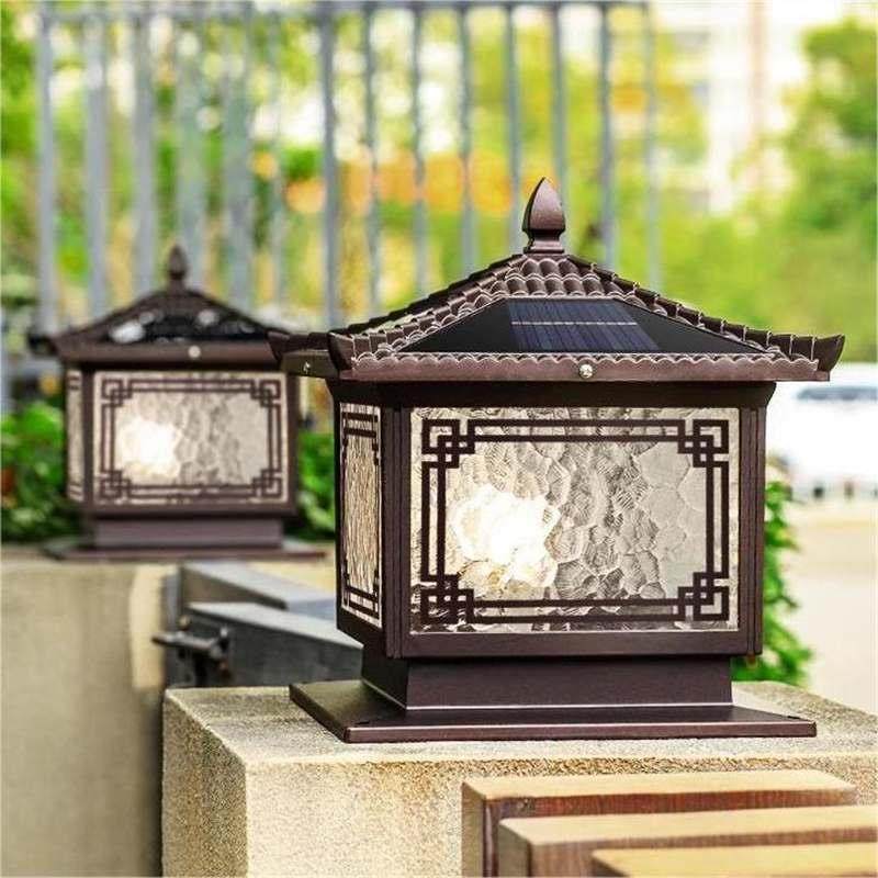 太阳能柱子灯新款中式庭院别墅大门门柱灯室外阳台户外围墙柱子灯,淘宝优惠券,粉丝福利购,淘宝优惠卷