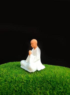 精品创意树脂坐姿禅意和尚小摆件奇石盆景鱼缸微景观造景装饰模型