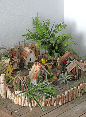 木质摆设摆件自然角幼儿园植物角户外装饰微景观别墅庭院花园布置