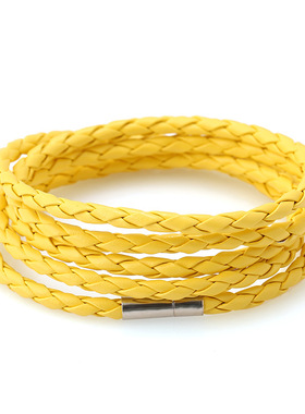 极速PU皮多层编织手錬 气质百搭女生手环手绳仿牛皮手饰