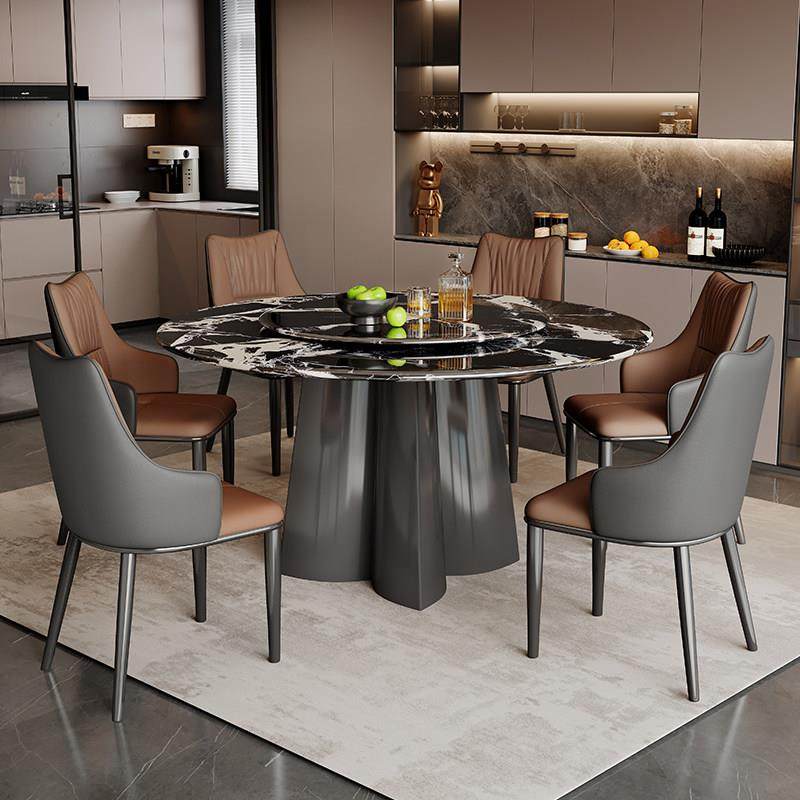 圆桌轻奢大理石餐桌椅家用现代简约超晶石小户型高端微晶石饭桌子,淘宝优惠券,粉丝福利购,淘宝优惠卷