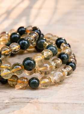 【事业长青】绿发晶黄水晶手串范李李招财旺业职场进阶手链