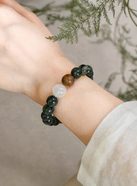 沉香绿发晶白幽灵水晶手串手链