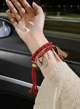 藏风山鬼花钱手链民族风