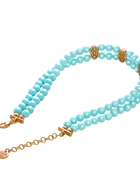 明星同款RuedesMille绿松石双层手链串珠轻奢小众精致手串送女友