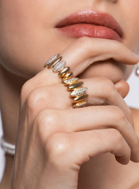 RuedesMille 轻奢高级感锆石戒指女简约中指食指戒饰品ANZ029M1AU