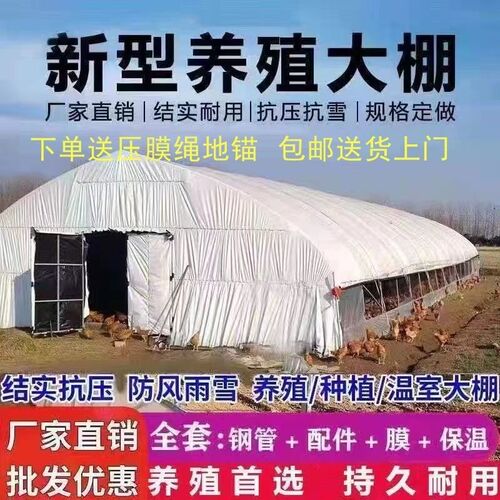 热销养殖大棚养鸡棚猪棚牛棚羊棚鸭棚鹅棚兔棚养殖棚专用大棚骨架 - 图1