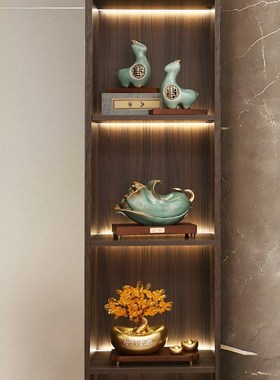 热销新中式金玉白菜摆件百财招财办公室装饰品开业礼物高端陶瓷工