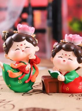 创意古风唐小环仕女摆件国潮少女风桌面摆件装饰精美礼物厂家直销