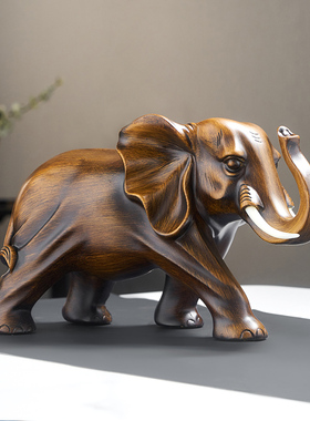 招财大象摆饰一对开业礼品创意办公室客厅酒柜寓意好的工艺装饰品