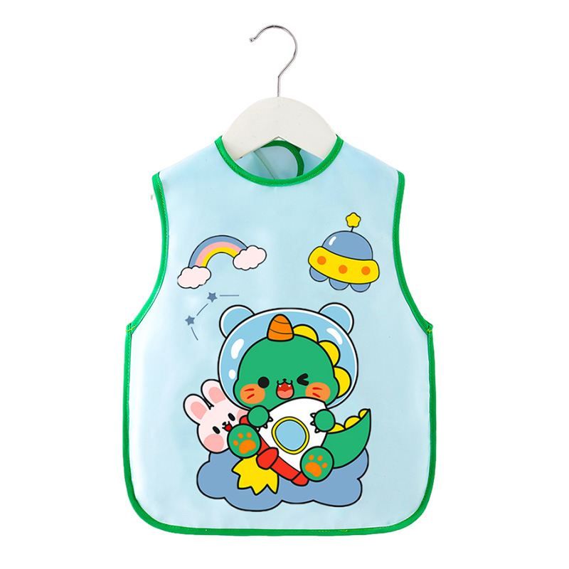 Children's smock baby baby eating clothes bib kindergarten apron painting sleeveless waterproof anti-dirty autumn and winter thin section