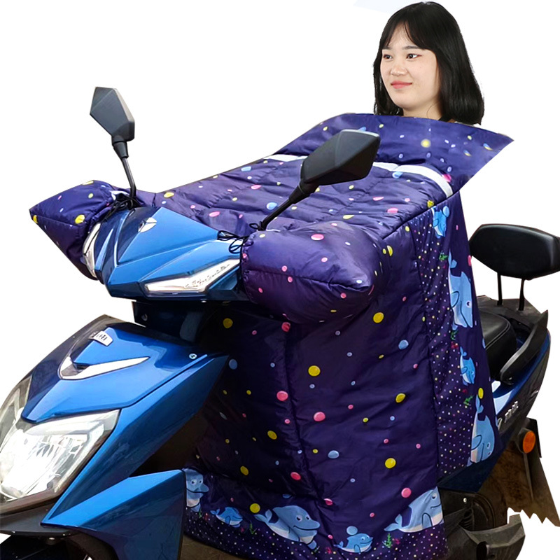 厂家冬季电动车挡风被加绒加厚防寒保暖电动车机车挡风罩 - 图3