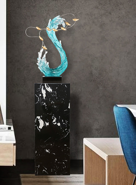 黑白根酒店大堂别墅客厅落地大理石底座摆件基座雕塑底座雕塑台