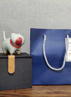 新款高档钧瓷桌面猫咪手把件摆件陶瓷可爱小猫创意茶宠猫闺蜜同学