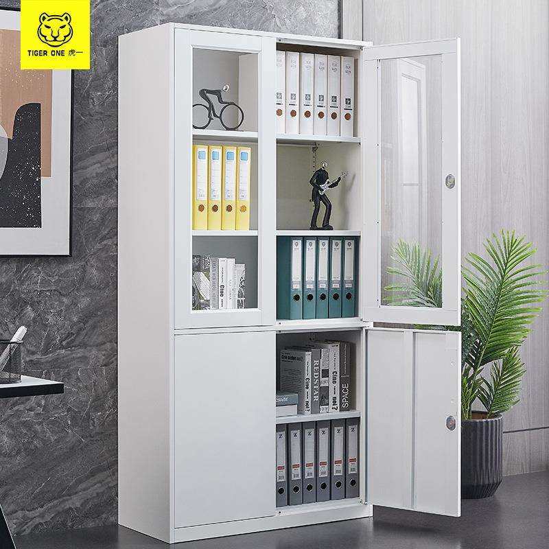 虎一办公家具钢制文件柜资料柜子铁皮柜子窄薄边拆装大器械柜白色,淘宝优惠券,粉丝福利购,淘宝优惠卷