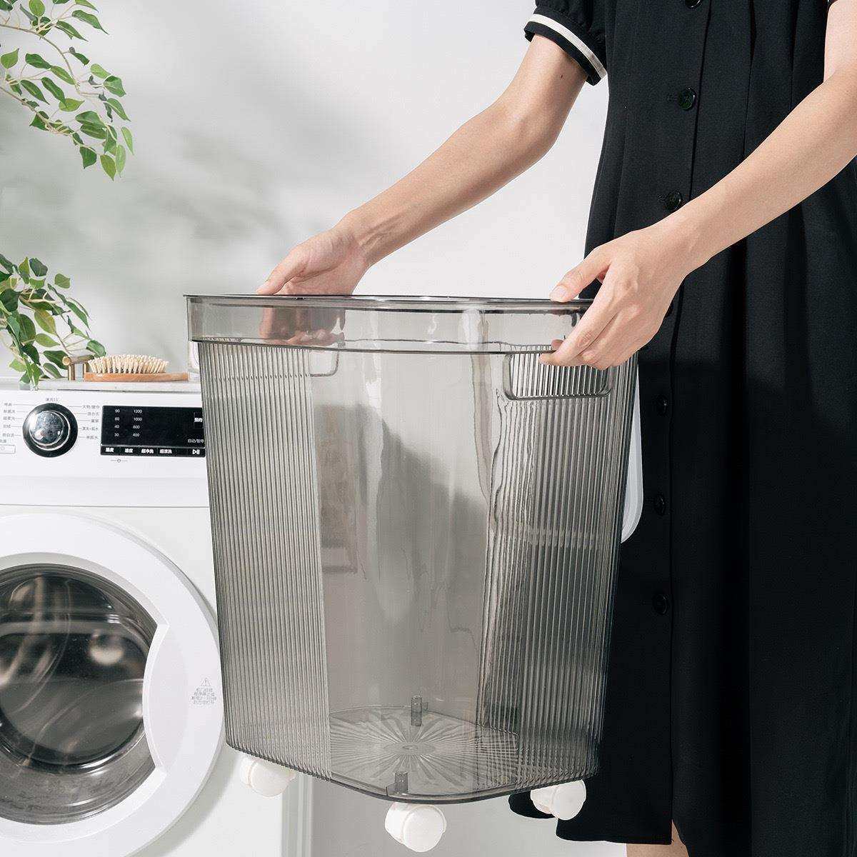 透明脏衣篮家用脏衣篓大容量收纳筐浴室洗澡放衣神器带轮篮子,淘宝优惠券,粉丝福利购,淘宝优惠卷