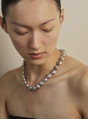 钉珠侧镶石磁吸项链THINGOFE