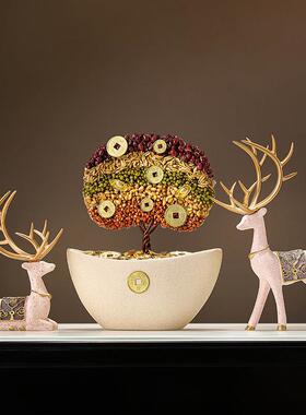 五谷丰登杂粮摆件发财树乔迁新居客厅电视柜招财创意装饰开业礼物