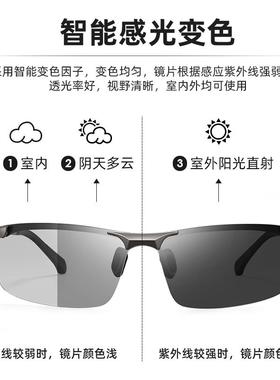 德国自动感光变色偏光太阳镜墨镜男开车专用智能变光日夜两用眼镜