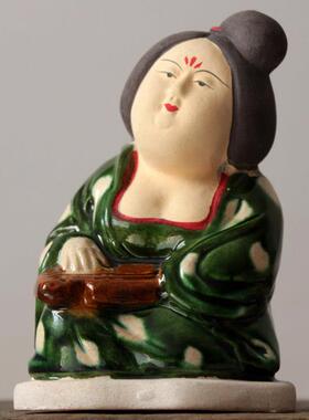 古董老唐三彩陶瓷女士饰品陶瓷丰满艺术品装饰品古董收藏礼品