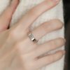 925 silver ring, simple, fashionable and versatile open ring, silver square cut women's ring J13508