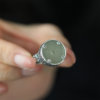 S925 Silver Hotan Jade Mountain Ghost Xiangyun Old Ring 14-16# Wearable New Chinese Style J12711
