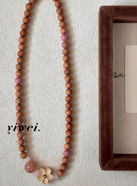 【锦上添花】原创新中式芭比檀手串太阳石红纹石串珠饰品手链