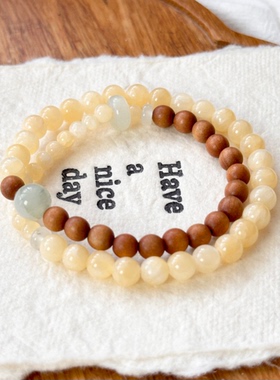 【八月桂花】一味良方原创新中式老山檀木质手串手工串珠男女款