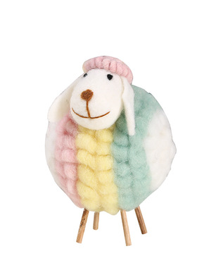 羊摆件客厅轻奢电视柜酒柜卡通爱心羊小公仔网红儿童小孩房装饰品