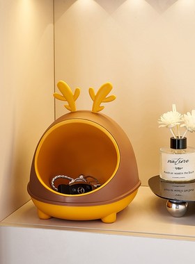 玄关柜放钥匙的摆件门口置物架创意鹿角入户门进门鞋柜钥匙收纳层